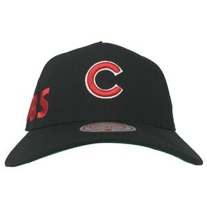 Chicago Cubs Mitchell & Ness MLB Pro‎ Fit Snapback Cap Hat 3D Logo Black NWT